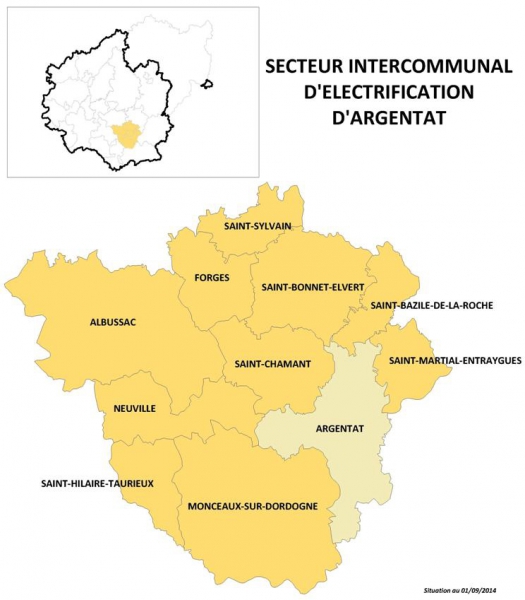 Carte secteur d'énergie argentat